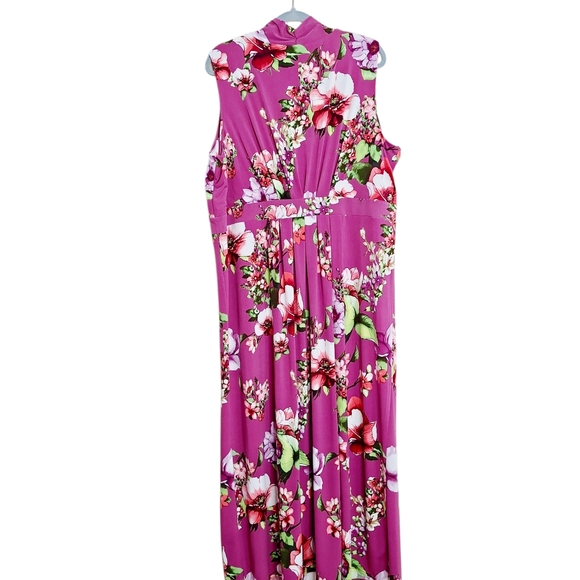 Chico´s |Boho Pink Floral Sleeveless V-neck Long Maxi Dress Sz 4/XL - Picture 2 of 11